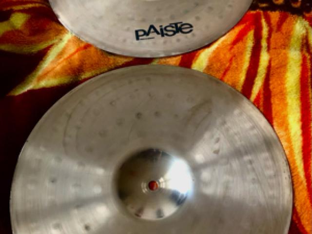 Paiste 505 Medium black label 14 hi hat - 1